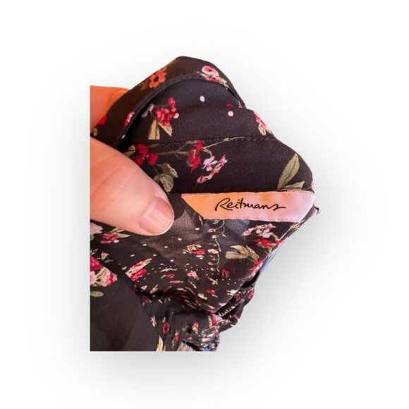 Women’s Reitmans 2x Black Floral Semi Sheer Button Down Long Sleeve Tunic - Picture 8 of 8